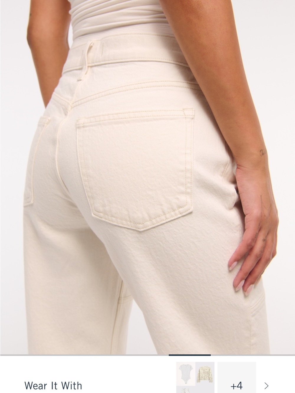Abercrombie & Fitch Cream Straight-Leg Jeans